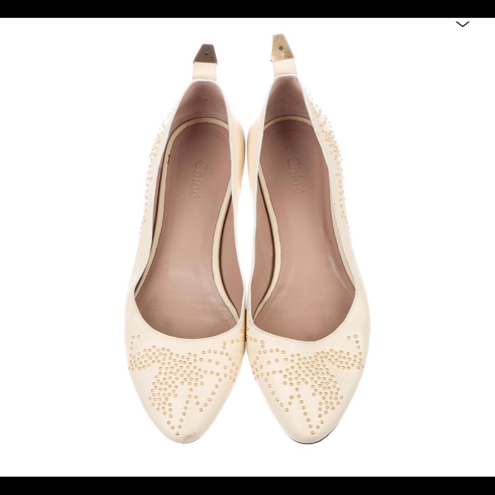 Chloe Studded Leather Flats